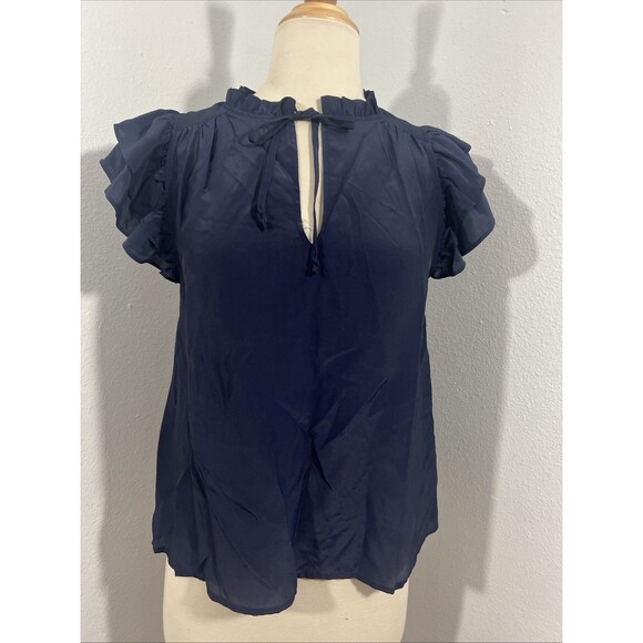 Vineyard Vines Top Women‎ XXS Navy Ruffle Fairy Grunge 90s Y2K - Picture 1 of 8